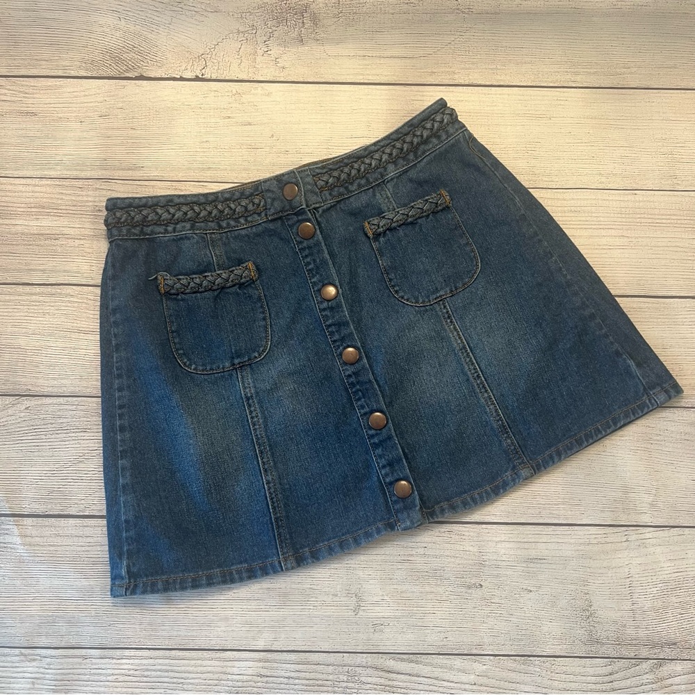 Kendall & Kylie Blue Denim A-Line Skirt